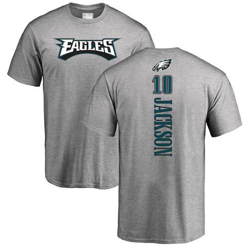 Men Philadelphia Eagles #10 DeSean Jackson Ash Backer NFL T Shirt